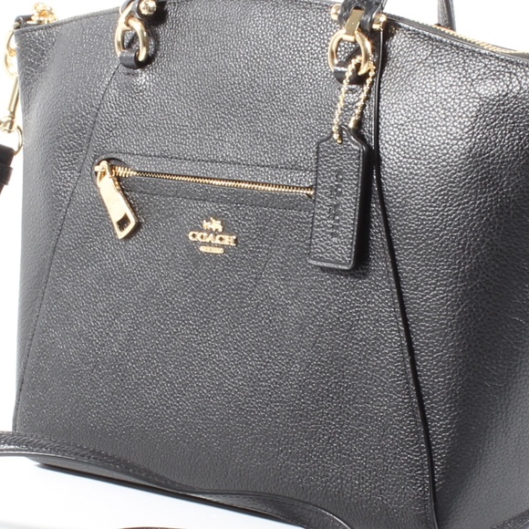 Coach Prairie Satchel Handbag Black Leather Purse - Picture 2 of 11